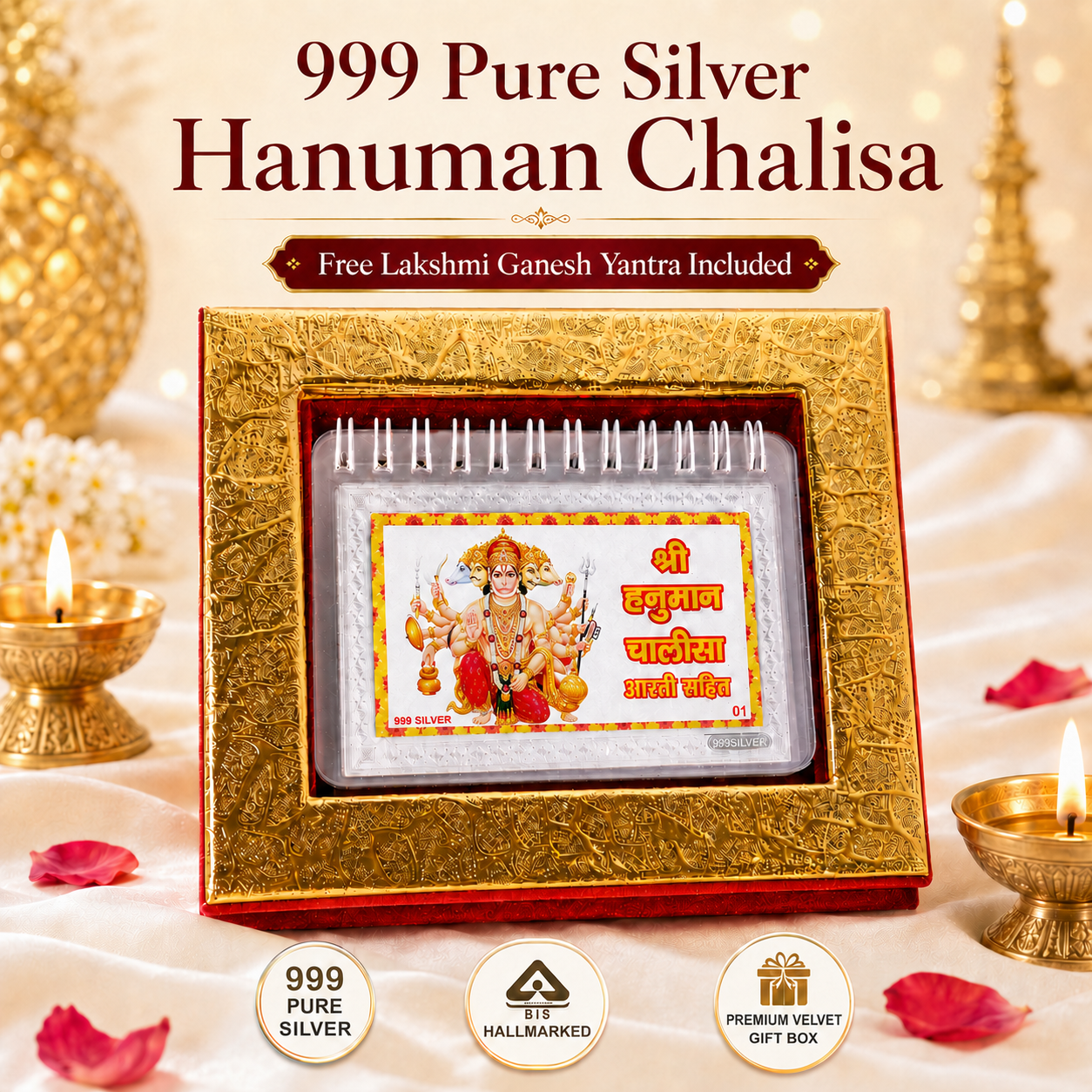 999 Pure Silver Hanuman Chalisa – Divinity in Your Hands!
